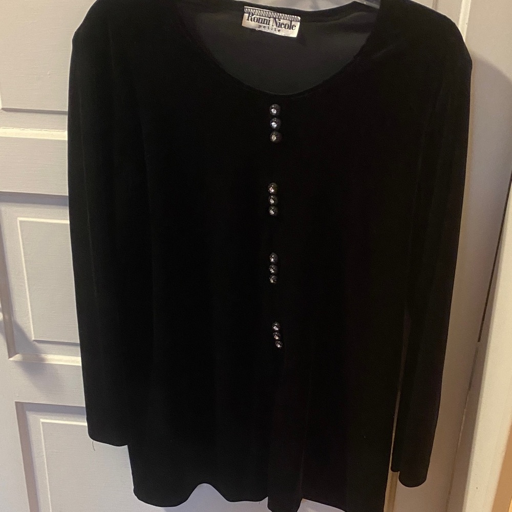 Ronni Nicole Black Button-Down Top